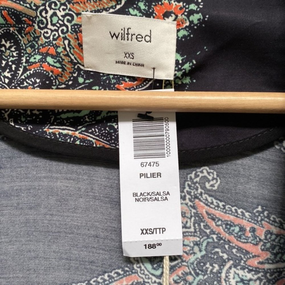 ❗️SOLD❗️ Wilfred Pilier Bleck Floral Satin Duster/Kimono Size XXS - Picture 4 of 8